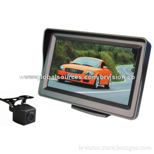 4.3" Mirror System with Mini Camera, 420TVL High-resolution and 10.5 to 15V DC Power Supply Range